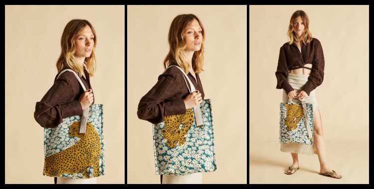 Sac street bag, la panthère, en coton, Inouitoosh, Inoui-Editions