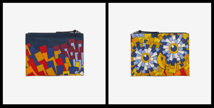 Pochette, en coton Inoui Editions, La chouette Sirocco.                                                          Dimensions : 27 x 19 cm.