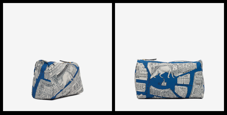 Trousse de Toilette Inoui Éditions, en Polyester, Le Plan Turgot, Paris, en Bleu.                                              Dimensions : 22,5 x 14 x 11,5 cm.