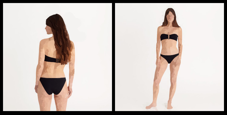 Maillot de bain Eres, bikini, soutien gorge bandeau Show, culotte Fripon, en coloris noir.