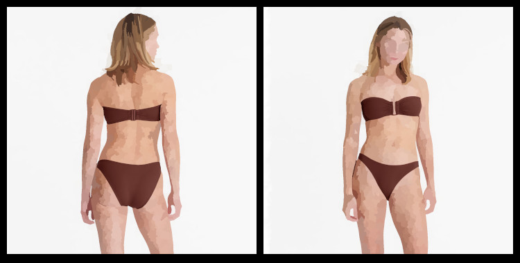 Maillot de bain Eres, bikini, soutien gorge bandeau Show, culotte Fripon, en coloris marron tortue.