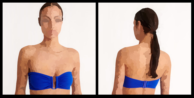 Maillot de bain Eres, bikini, soutien gorge bandeau Show, en coloris bleu Indigo.