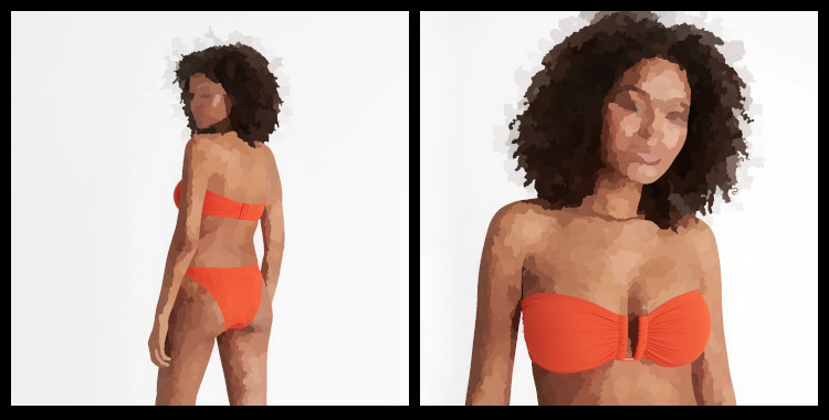 Maillot de bain Eres, bikini, soutien gorge bandeau Show, culotte Fripon, en coloris orange Soleil.