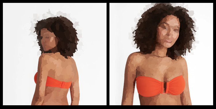 Maillot de bain Eres, bikini, soutien gorge bandeau Show, en coloris orange Soleil.