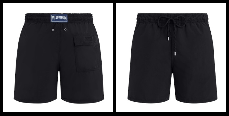 Ce short de bain Vilebrequin, homme, a une ceinture élastique avec cordon, en coloris noir.