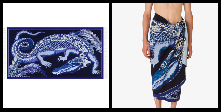 Fouta, inoui éditions représente un crocodile, en bleu.