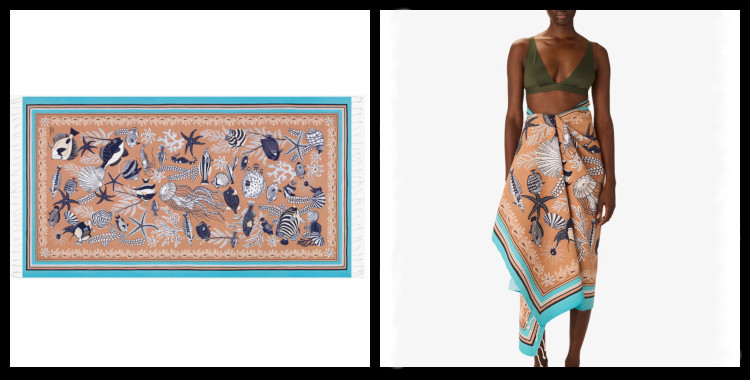 Fouta, inoui éditions représente les animaux marins, en naturel.