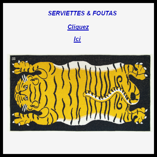 Cette image de serviette éponge Rocky le tigre, de Inoui Éditions sert de lien vers l'article des serviettes et des foutas
