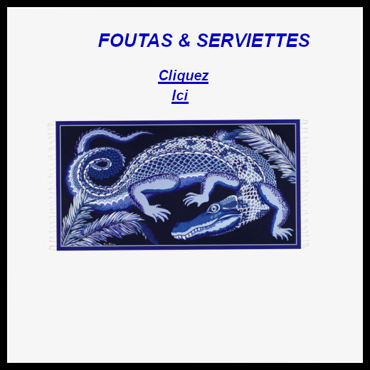 Cette image de fouta Croco de Inoui Éditions sert de lien vers l'article des serviettes et des foutas.